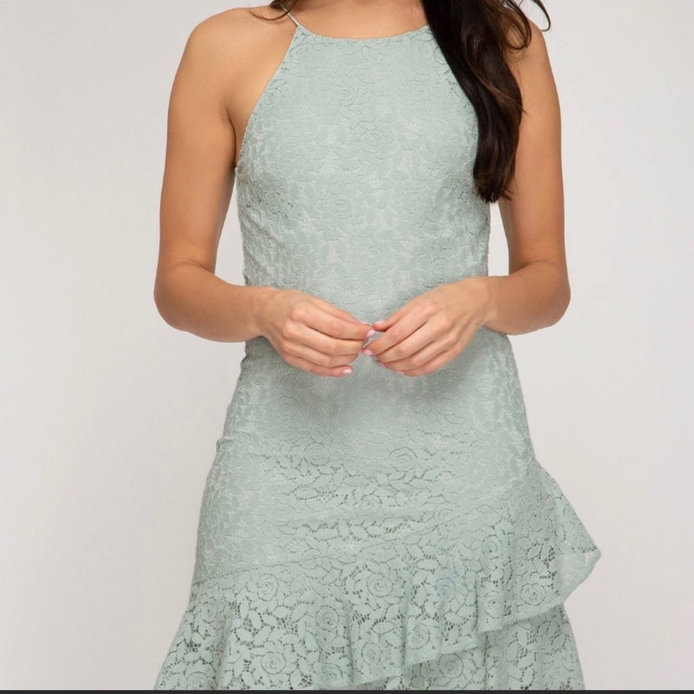 ✨NWT - She + Sky Mint Floral Lace Dress